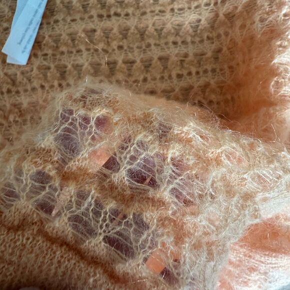 Anthropologie Pilcro Open-Stitch Pullover Sweater Size S Orange New - Picture 4 of 6